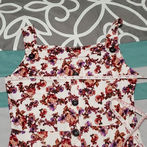 Floral Square Neckline Sleeveless Dress NWOT - Picture 4 of 8